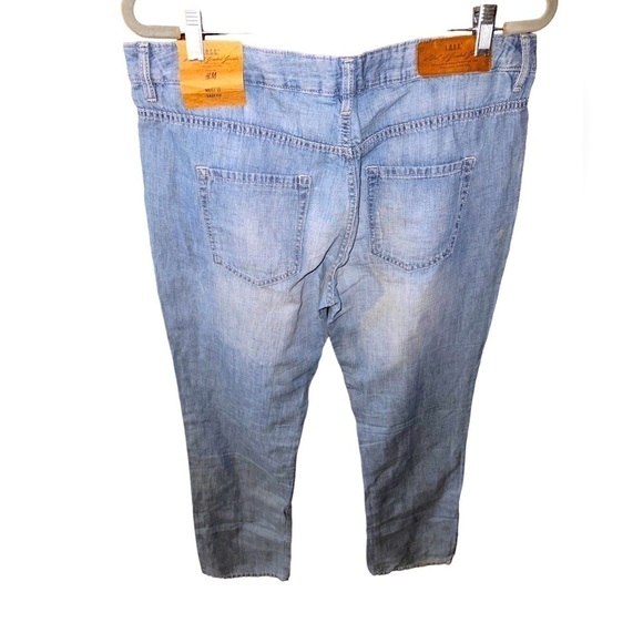 H&M size 12 lightweight LOGG denim. Easy fit. NWT. 68% cotton,32% linen. - Picture 3 of 9